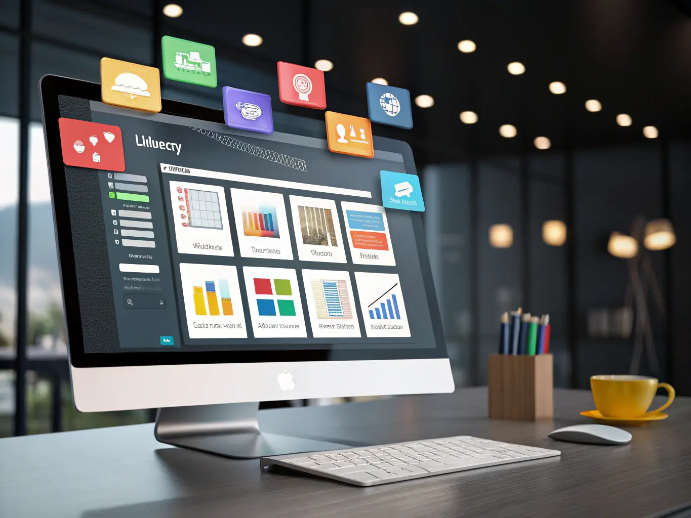 A digital archive interface showing organized documents, illustrating the document management services provided by RM Solutions Kft.